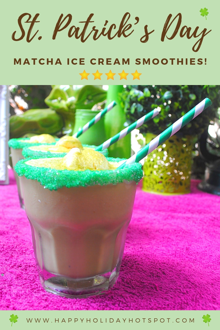 Green Matcha Ice Cream Smoothies