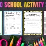 back to school activity sheets image