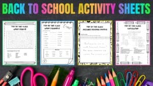 back to school activity sheets image